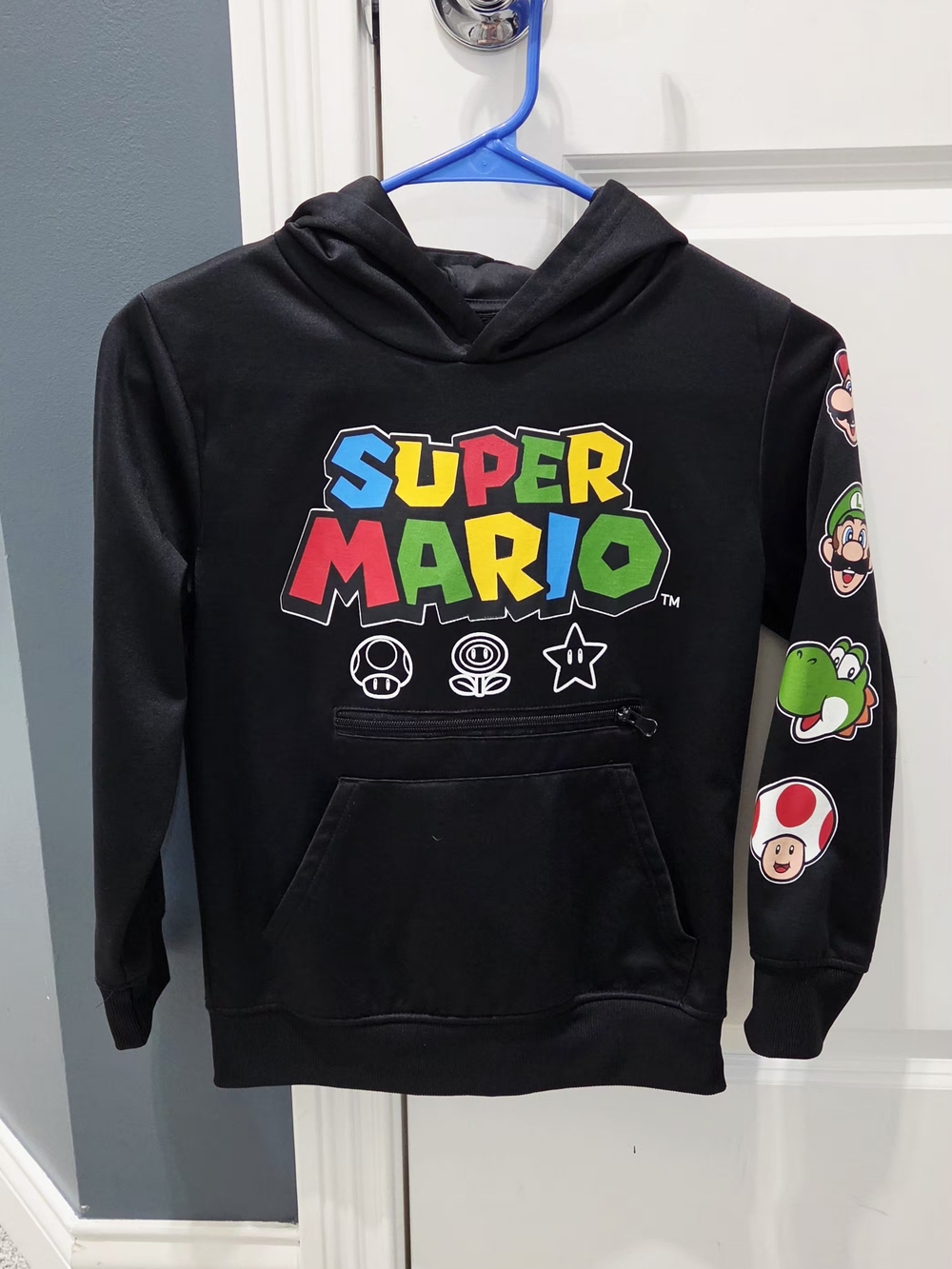 Boys Nintendo Super Mario Characters Graphic Pocket Fleece Hoodie